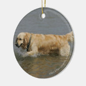 Golden Retriever in water Keramisch Ornament (Links)