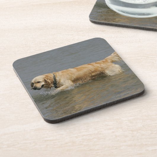 Golden Retriever in water Onderzetter (Linkerzijde)