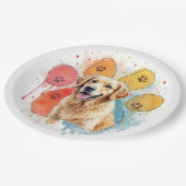Golden Retriever in Waterverf Paw Print Papieren Bordje (Gekanteld)