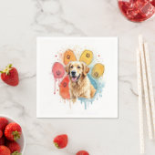 Golden Retriever in Waterverf Paw Print Servet (Insitu)