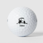 Golden Retriever in winkelwagen naam Golfballen (Voorkant)