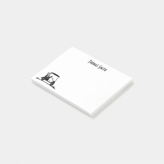 Golden Retriever in winkelwagen naam Post-it® Notes (Schuin)