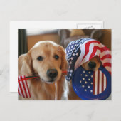 Golden Retriever Independence Day Briefkaart (Voorkant / Achterkant)