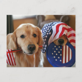 Golden Retriever Independence Day Briefkaart