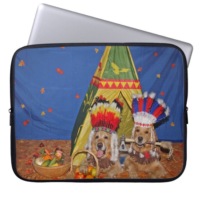 Golden Retriever Indische indianen Laptop Sleeve (Voorkant)