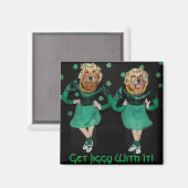 Golden Retriever Irish Stepdancers Getting Jiggy Magneet (Voorkant / Achterkant)