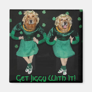 Golden Retriever Irish Stepdancers Getting Magneet