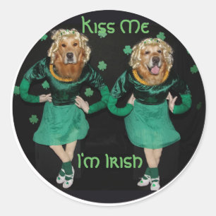Golden Retriever Irish Stepdancers Ronde Sticker