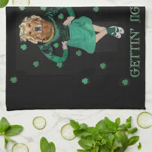 Golden Retriever Irish Stepdancers Theedoek (Gevouwen)