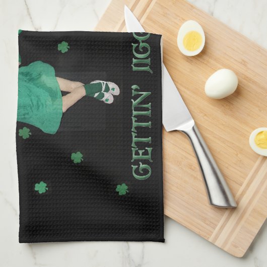 Golden Retriever Irish Stepdancers Theedoek (Quarter Fold)