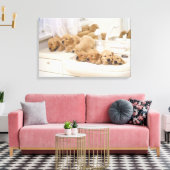 Golden Retriever; is relatief modern en 3 Canvas Afdruk (Insitu (Woonkamer))