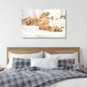 Golden Retriever; is relatief modern en 3 Canvas Afdruk (Insitu (Slaapkamer))