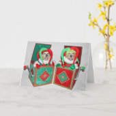 Golden Retriever Jack in de kerstkast Kaart (Gele Bloem)