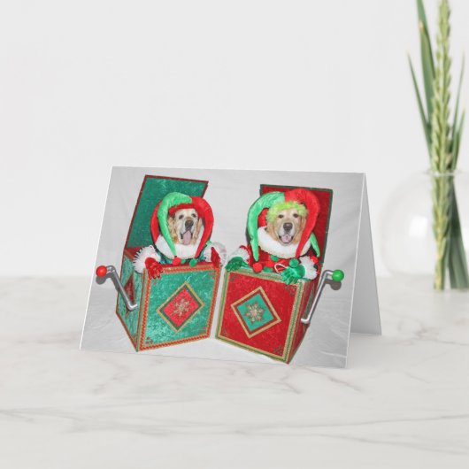 Golden Retriever Jack in de kerstkast Kaart (Voorkant)