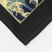 Golden Retriever Japanese Kanagawa Wave Funny Surf Fleece Deken (Hoek)