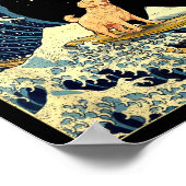 Golden Retriever Japanese Kanagawa Wave Funny Surf Poster (Hoek)