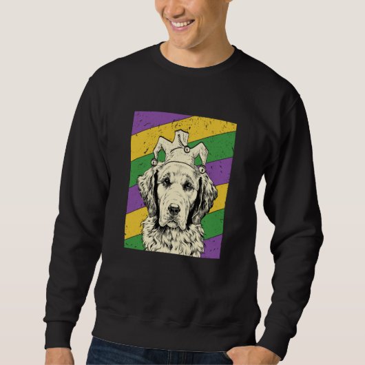 Golden Retriever Jester Mardi Gras Dog Mom or Dad Trui (Voorkant)