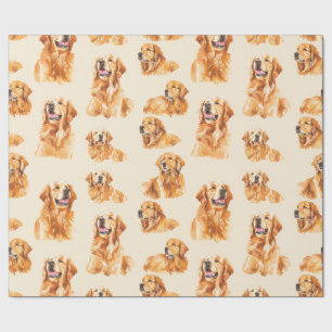 Golden Retriever Joy Wrapping Paper Cadeaupapier