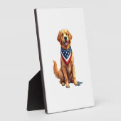 Golden Retriever July 4th Vintage Patriotic Tee 2 Fotoplaat (Zijkant)