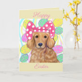 Golden Retriever Kaart (Gele Bloem)