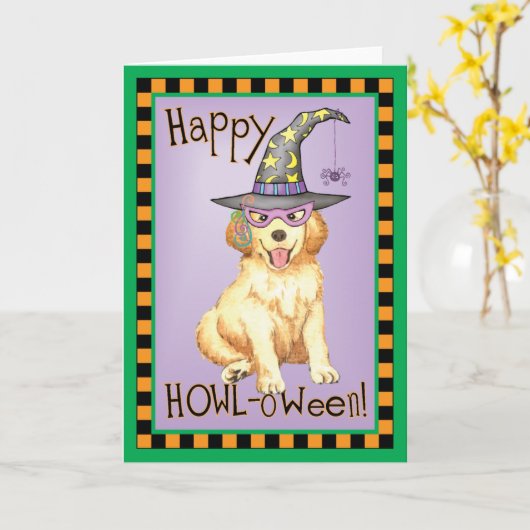 Golden Retriever Kaart (Gele Bloem)