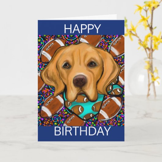 Golden Retriever Kaart (Gele Bloem)