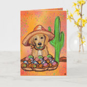 Golden Retriever Kaart (Gele Bloem)