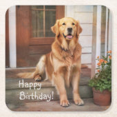 Golden Retriever Kartonnen Onderzetters (Voorkant)