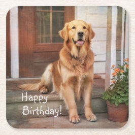 Golden Retriever Kartonnen Onderzetters