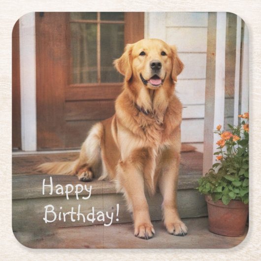 Golden Retriever Kartonnen Onderzetters (Voorkant)