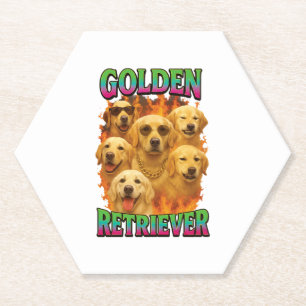 Golden Retriever Kartonnen Onderzetters