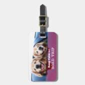 Golden Retriever Keep Calm and Road Trip Bagagelabel (Voorkant verticaal)