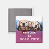 Golden Retriever Keep Calm and Road Trip Magneet (Voorkant / Achterkant)