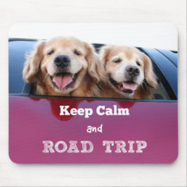 Golden Retriever Keep Calm and Road Trip Muismat