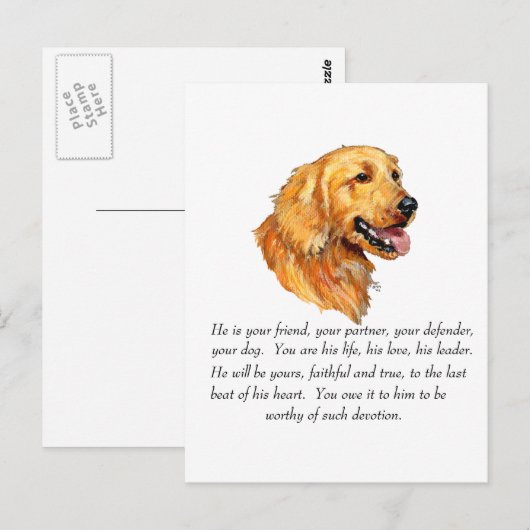 Golden Retriever Keepomwille Briefkaart (Voorkant / Achterkant)