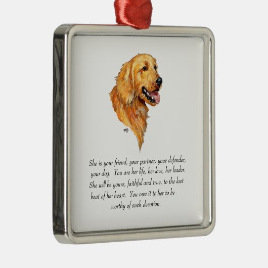 Golden Retriever Keepomwille Metalen Ornament (Rechts)