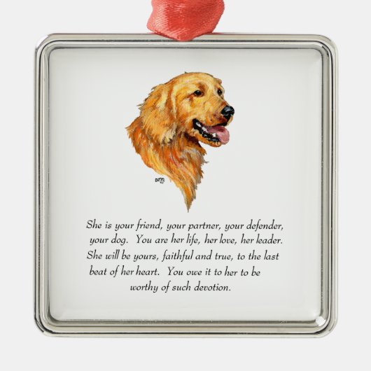 Golden Retriever Keepomwille Metalen Ornament (Voorkant)