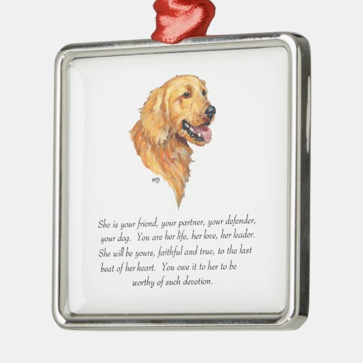 Golden Retriever Keepomwille Metalen Ornament (Links)