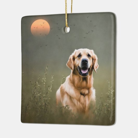 Golden Retriever Keramisch Ornament (Links)
