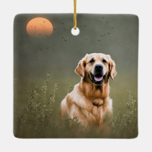 Golden Retriever Keramisch Ornament (Achterkant)