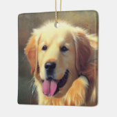 Golden Retriever Keramisch Ornament (Links)