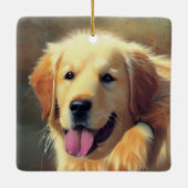 Golden Retriever Keramisch Ornament (Achterkant)