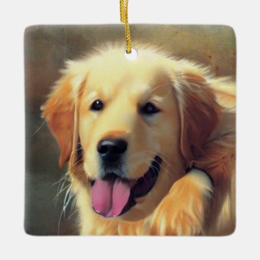 Golden Retriever Keramisch Ornament (Voorkant)
