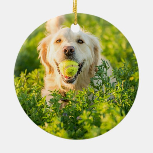 Golden Retriever Keramisch Ornament (Achterkant)