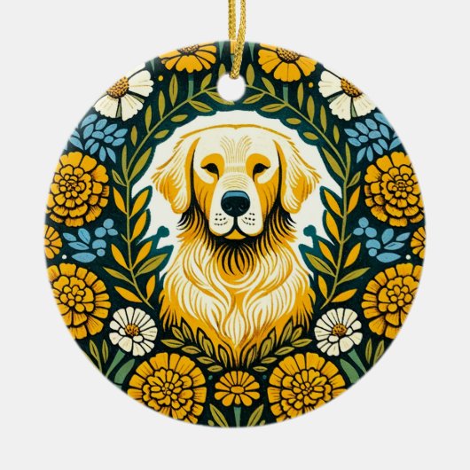 Golden Retriever Keramisch Ornament (Voorkant)