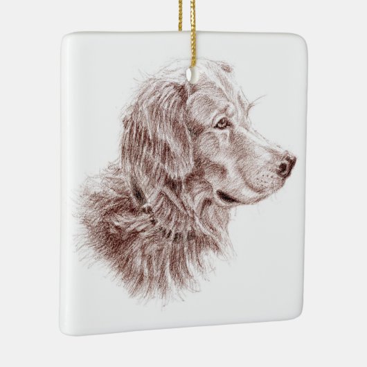 Golden Retriever Keramisch Ornament (Rechts)