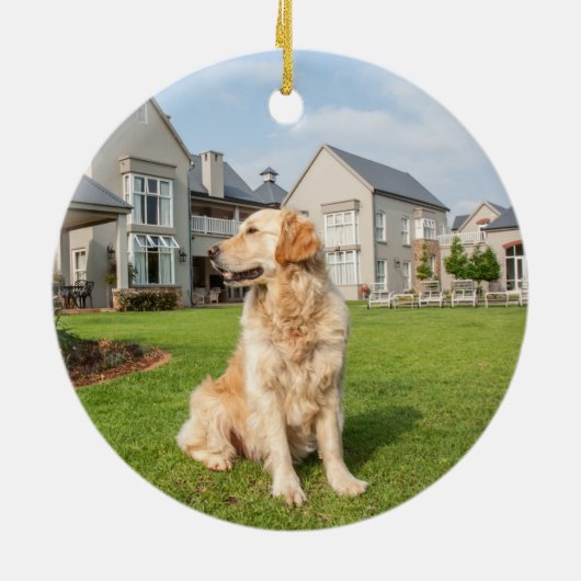 Golden Retriever Keramisch Ornament (Achterkant)