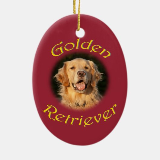 Golden Retriever Keramisch Ornament (Achterkant)