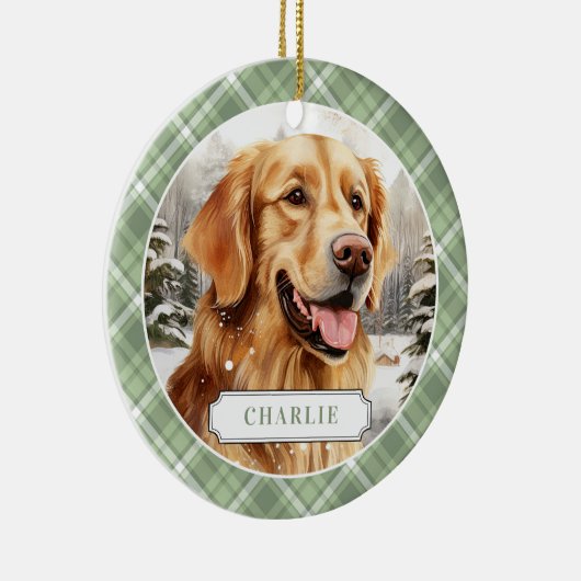 Golden Retriever Keramische Cirkel Ornament (Rechts)