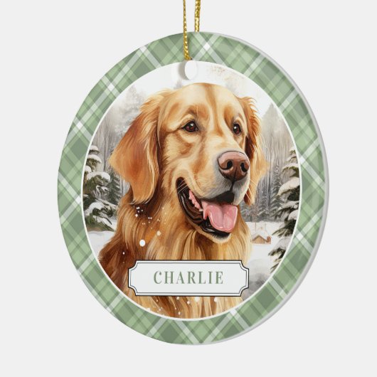 Golden Retriever Keramische Cirkel Ornament (Links)